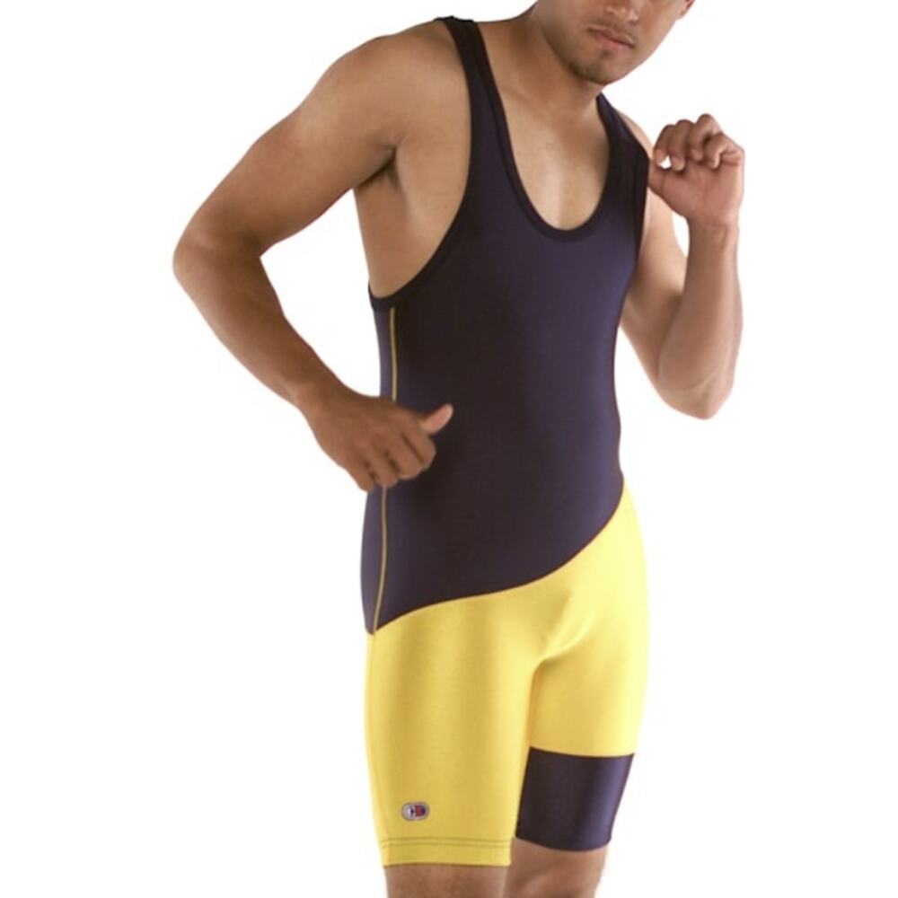 Cliff Keen Singlet Men's Navy/Gold Lycra Size M USA Made